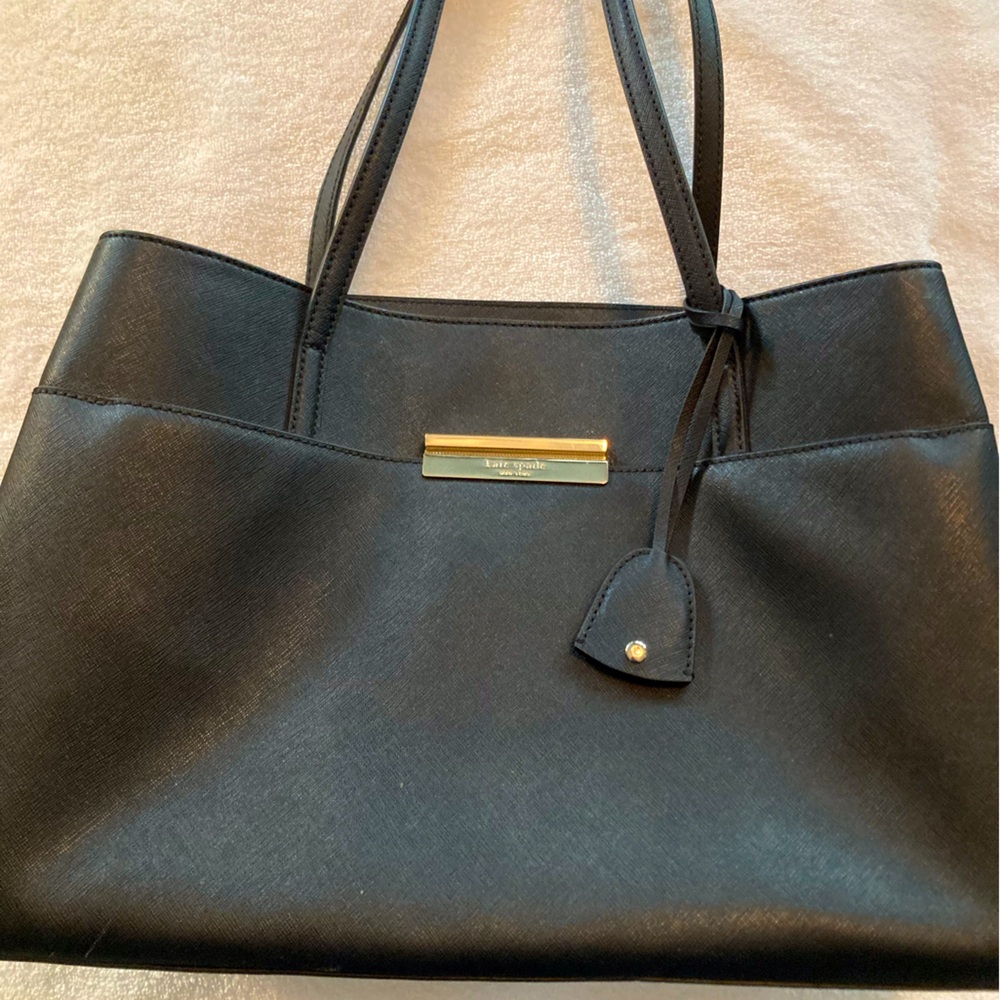 Kate Spade Large  Black Saffiano Leather Tote Bag, VGC